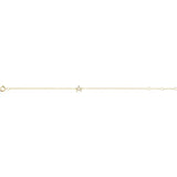 Permanent Jewelry 14K Solid Gold and Natural Diamond Initial Bracelet