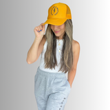 Strong as a mother™ Embroidered Trucker Hat - Yellow