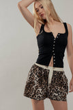 Contrast Stitch Button-Front Top