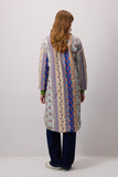 Bohemian Ethnic Print Quilted Coat with Shawl Collar