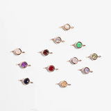 14K Solid Gold Birthstone Connector Charm