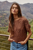 Cali Crochet Round Neck Short Sleeve Top