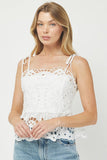 EYELET PEPLUM TOP