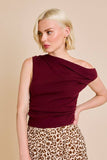ASYMMETRICAL NECK SWEATER TOP