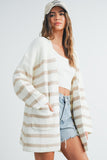 Knitted Stripe Maxi Cardigan