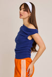 ASYMMETRICAL NECK SWEATER TOP