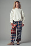 Mixed Plaid Patchwork Boho Jogger Pants
