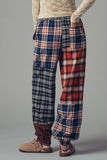 Mixed Plaid Patchwork Boho Jogger Pants