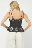 EYELET PEPLUM TOP