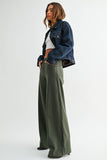 Clean Hem Full Length Wide Leg - DARK OLIVE - DP713
