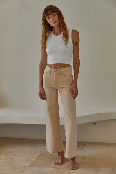 Knit Seamless Ribbed Round Neck Sleeveless Top