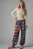 Mixed Plaid Patchwork Boho Jogger Pants