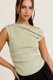 ASYMMETRICAL NECK SWEATER TOP