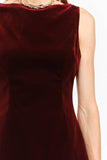 Carmine Burgundy Velvet Dress