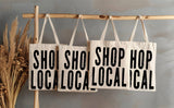 10” Shop Local - small tote bag • distressed