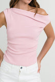 ASYMMETRICAL NECK SWEATER TOP
