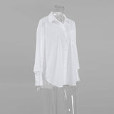 SWEETKAMA White Lapel Collar Botton Down Shirt CY0533