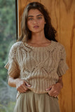 Cali Crochet Round Neck Short Sleeve Top