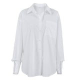 SWEETKAMA White Lapel Collar Botton Down Shirt CY0533