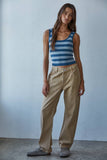 S1309N | Knit Striped Seamless Padded Tank Top