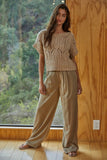Cali Crochet Round Neck Short Sleeve Top