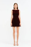 Carmine Burgundy Velvet Dress