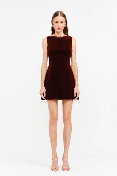 Carmine Burgundy Velvet Dress
