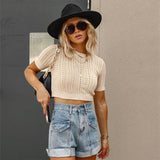 High Waist Folded Hem Denim Shorts