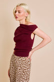 ASYMMETRICAL NECK SWEATER TOP