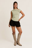 ASYMMETRICAL NECK SWEATER TOP