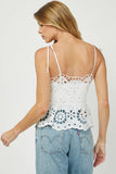 EYELET PEPLUM TOP