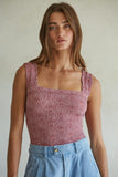 Jacquard Square Neck Tank