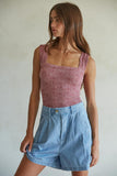 Jacquard Square Neck Tank