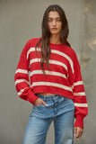 Rowan Striped Sweater-Red