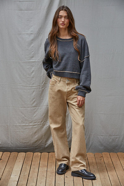 Marina Contrast Seam Pullover