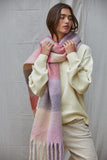 Knit Gingham Fringe Scarf