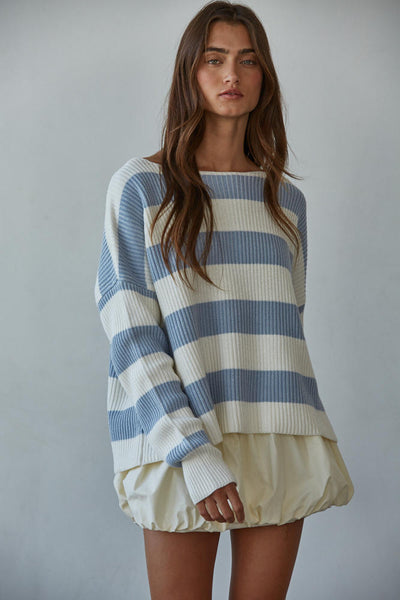Calloway Striped Boatneck Sweater