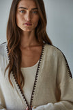 Lotti Contrast Stitch Open Cardigan