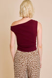 ASYMMETRICAL NECK SWEATER TOP
