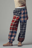 Mixed Plaid Patchwork Boho Jogger Pants