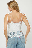 EYELET PEPLUM TOP