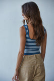 S1309N | Knit Striped Seamless Padded Tank Top