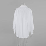 SWEETKAMA White Lapel Collar Botton Down Shirt CY0533