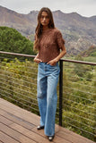Cali Crochet Round Neck Short Sleeve Top