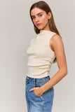 ASYMMETRICAL NECK SWEATER TOP
