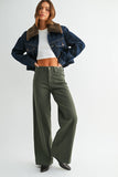 Clean Hem Full Length Wide Leg - DARK OLIVE - DP713