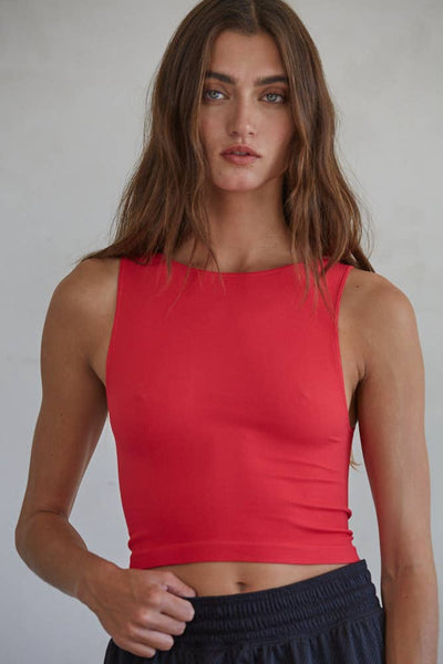 S1021N | Casual Crew Neck Crop Top