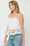 EYELET PEPLUM TOP