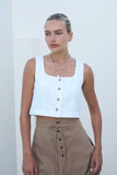 Button Front  Crop Top