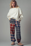 Mixed Plaid Patchwork Boho Jogger Pants